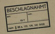 "Beschlagnahmt"