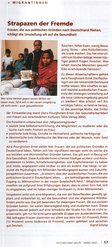 Rezension des Buches von Azra Pourgholam-Ernst in PH 03/2003