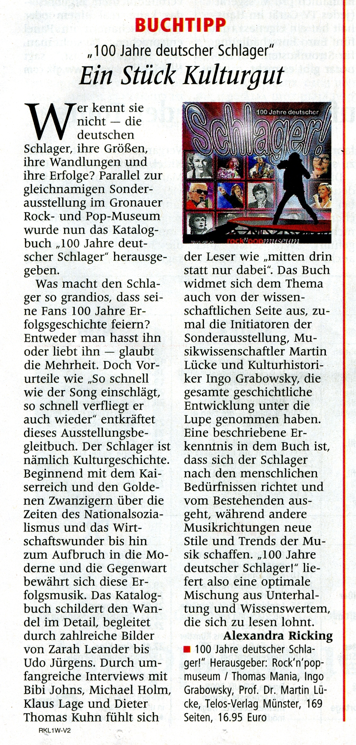 WN-Rezension "100 Jahre dt. Schlager"